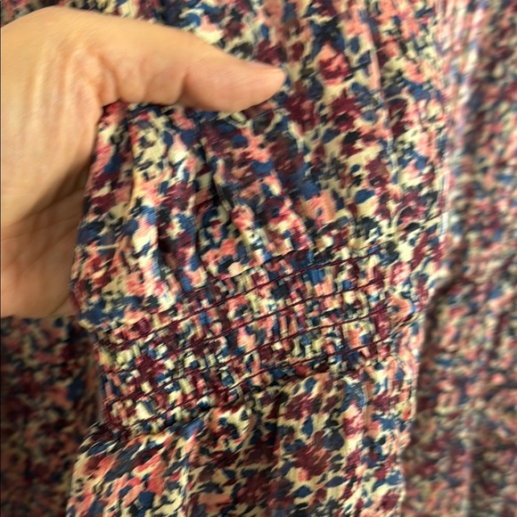 MSCH Copenhagen Kaline Floral Long Sleeve Side Smocked Blouse Size XL - Picture 6 of 10